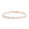 Grade A Natural Pearl Beaded Bracelets with Brass Spring Ring Clasps for Women BJEW-JB08037-1