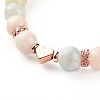 Natural Morganite Round Beads Stretch Bracelet for Girl Women BJEW-JB06926-4