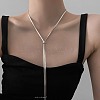 316 Surgical Stainless Steel Snake Chain Slider Lariat Necklaces for Women FS-WG6B247-01-2