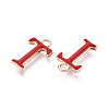Rack Plating Alloy Enamel Pendants ENAM-T024-53T-G-2