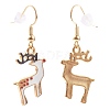 Christmas Theme Alloy Enamel Dangle Earrings EJEW-JE04460-3