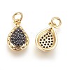 Brass Micro Pave Cubic Zirconia Charms ZIRC-G150-06A-3