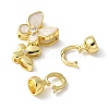 Brass Pave Clear Cubic Zirconia Fold Over Clasps KK-M320-17G-2