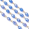 Oval Glass Beaded Link Chains AJEW-JB01471-4