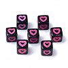 Opaque Black Acrylic European Beads MACR-S273-51D-02-2