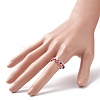 Independence Day Japanese Seed Braided Bead Finger Ring RJEW-TA00060-3