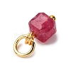 Natural Colorful Tourmaline Faceted Table Cut Cube Charms PALLOY-JF04482-01-4