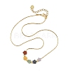 Natural Mixed Gemstone Beaded Pendant 304 Stainless Steel Boston Link Chain Necklaces NJEW-JN06419-03-2