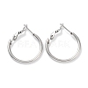 Non-Tarnish Ring 304 Stainless Steel Hoop Earrings for Women Men EJEW-B049-02A-P-1