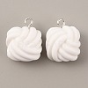 Opaque Resin Pendants LS-RESI-WH0029-24P-04-2