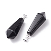 Natural Black Obsidian Pointed Pendants G-I314-02P-06-3