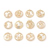 Real 18K Gold Plated Brass Micro Pave Clear Cubic Zirconia Pendants ZIRC-Z007-22-1