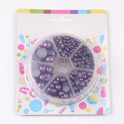 1Box ABS Plastic Imitation Pearl Dome Cabochons SACR-JP0001-47-1