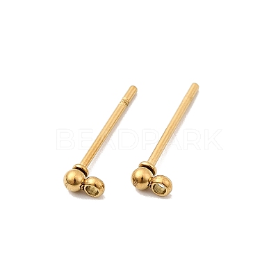 304 Stainless Steel Ball Post Stud Earring Findings STAS-Z035-01G01-F-1