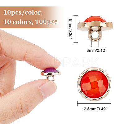 100Pcs 10 Colors Pearlized Resin Shank Button DIY-NB0008-50-1