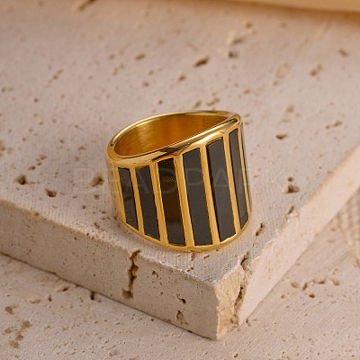 304 Stainless Steel with Natural Shell Finger Rings FS-WG31488-06-1