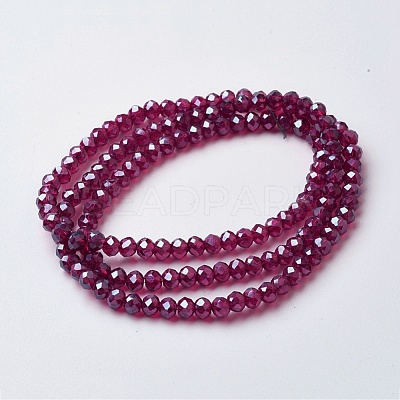 Electroplate Glass Beads Strands EGLA-F124-PL-B01-1