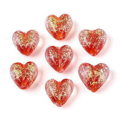 Handmade Foil Lampwork Beads Strands FOIL-T008-08A-1