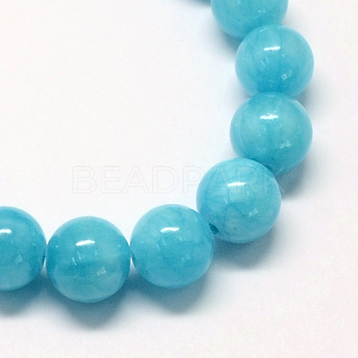 Natural Dyed Yellow Jade Gemstone Bead Strands G-R271-6mm-Y05-1