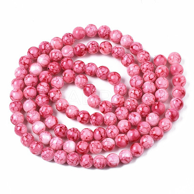 Baking Paint Glass Beads Strands X-DGLA-S115-8mm-S76-1