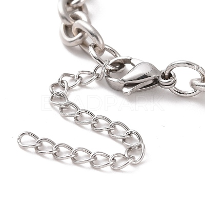 Non-Tarnish 304 Stainless Steel Cable Chain Bracelet for Men Women BJEW-E031-01P-02-1