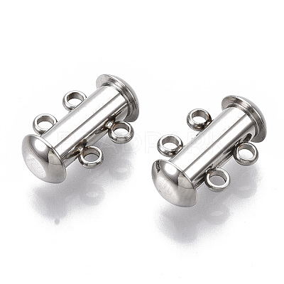 Tarnish Resistant 201 Stainless Steel Slide Lock Clasps STAS-S079-157P-1