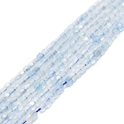Grade A Natural Aquamarine Beads Strands G-P457-B01-09-1