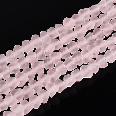 Frosted Transparent Glass Beads Strands GLAA-N016-4mm-10-1