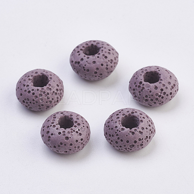 Natural Dyed Lava Rock European Beads G-E477-A08-1