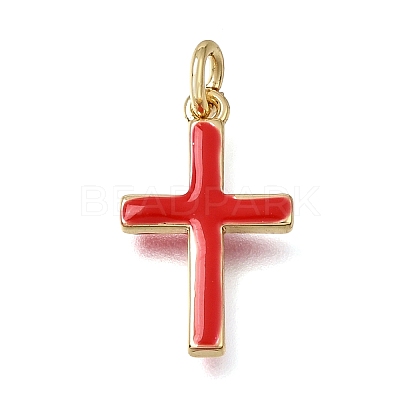 Brass Enamel Pendants KK-CBAEEA8-10C-G-1