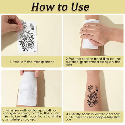 Removable Temporary Water Proof Tattoos Paper Stickers DIY-WH20009-94B-1