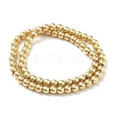 Electroplate Non-magnetic Synthetic Hematite Bead Strands G-Q466-6mm-04-1