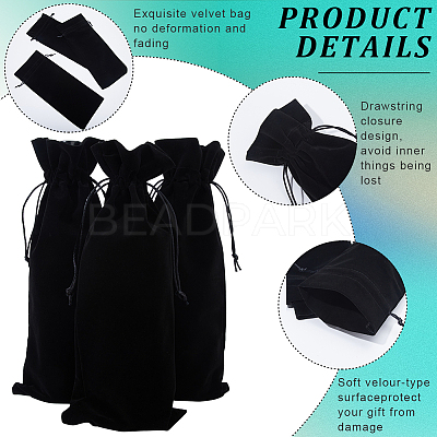 4Pcs Velvet Wine Bottle Packing Pouches ABAG-BBC0001-13D-1