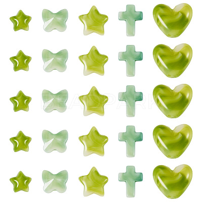 50Pcs 5 Styles Acrylic Beads OACR-TA0003-65-1