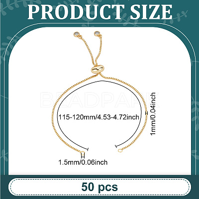 50Pcs Rack Plating Brass Chain Bracelet Making KK-ME0003-56-1