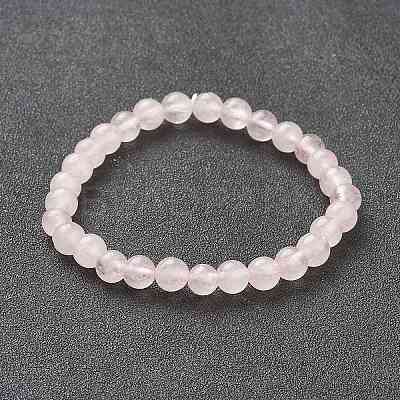 Natural Rose Quartz Beaded Stretch Bracelets BJEW-D446-B-11-1