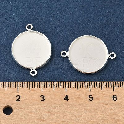 Flat Round Brass Connector Cabochon Settings X-KK-K414-13B-S-1