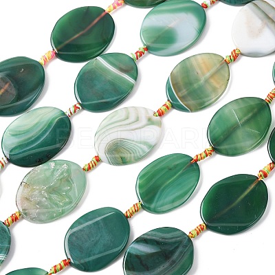 Natural Banded Agate Beads Strands G-P605-L02-01-1