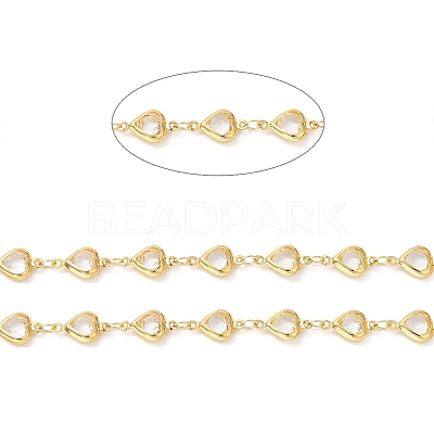 Heart Handmade Brass Glass Link Chains CHC-M024-04G-03-1