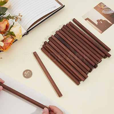 50Pcs Waxed Round Wooden Sticks WOOD-OC0004-26-1
