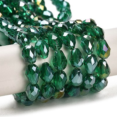 Electroplate Glass Beads Strands EGLA-D015-7x5mm-26-1