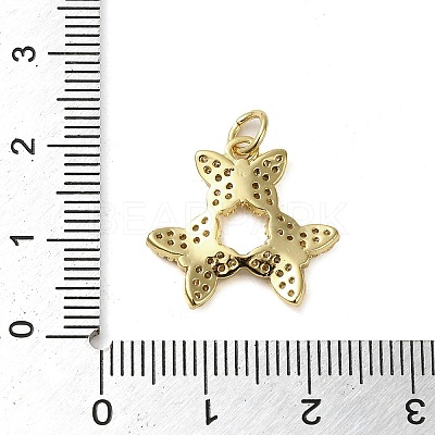 Brass Micro Pave Clear Cubic Zirconia Pendants KK-U005-01O-G-1