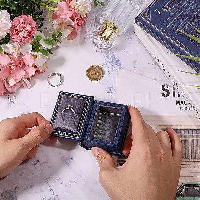 Book Shaped PU Leather Tie Clip Storage Boxes CON-CA0001-034A-1