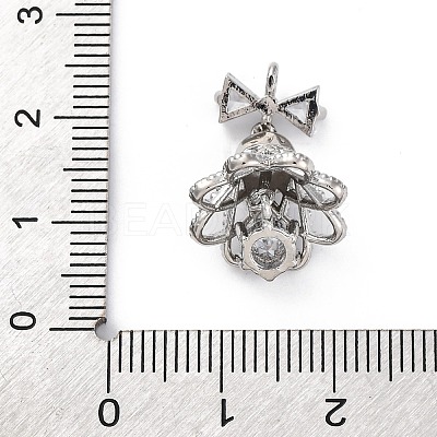 Rack Plating Brass with Cubic Zirconia Pendants KK-Q010-08P-1