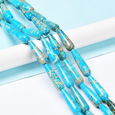 Dyed Natural Imperial Jasper Beads Strands G-G0001-C01-01-1