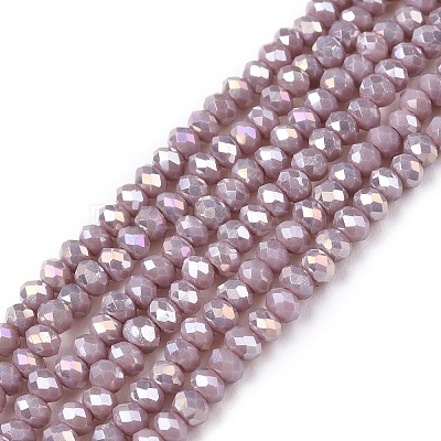 Electroplate Glass Beads Strands EGLA-A044-P1mm-B13-1