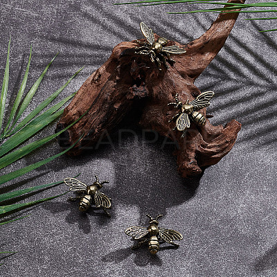 4Pcs Alloy Bees Display Decorations DJEW-SP0001-36-1