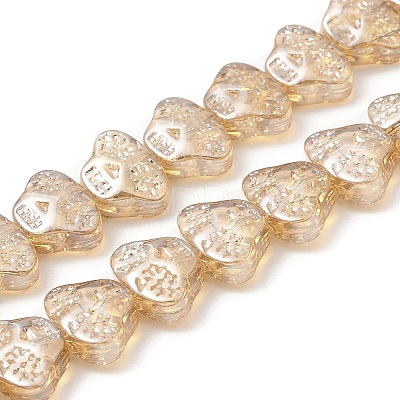 Transparent Electroplate Glass Beads Strands EGLA-F158-PL01-A-1