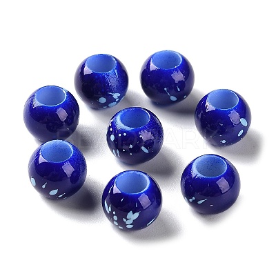 Spray Painted ABS Plastic European Beads KY-G033-01B-06-1