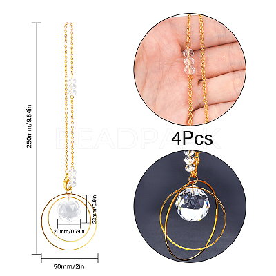 Glass Teardrop Pendant Decorations HJEW-CA0001-57-1